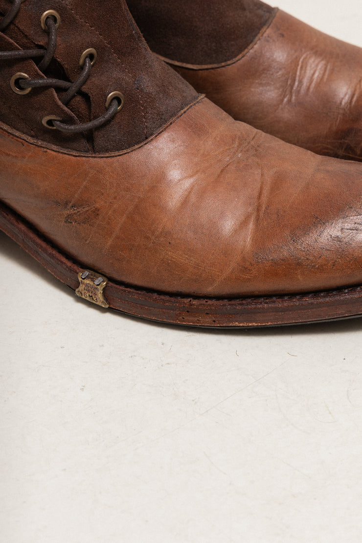 FOOT THE COACHER - Leather & suede lace up boots