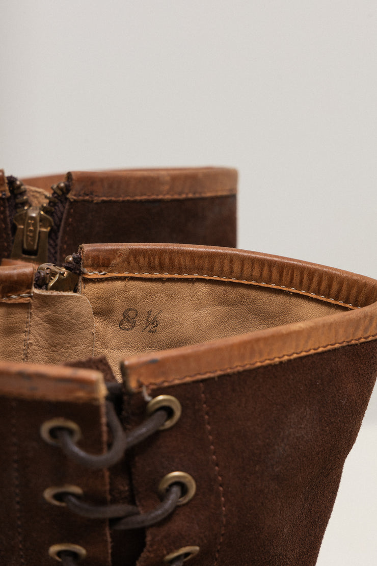 FOOT THE COACHER - Leather & suede lace up boots