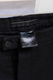 OBSCUR - Linen and wool blend pants with spiral frayed seam