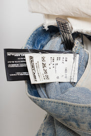 ISAMU KATAYAMA BACKLASH - Light washed crush denim with horse leather patches