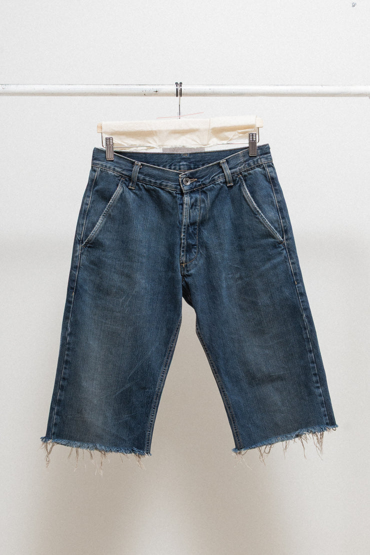 RICK OWENS DRKSHDW - 2007 Washed denim shorts with large pockets