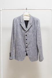 ANN DEMEULEMEESTER - Linen and cotton jacket with buttoning details