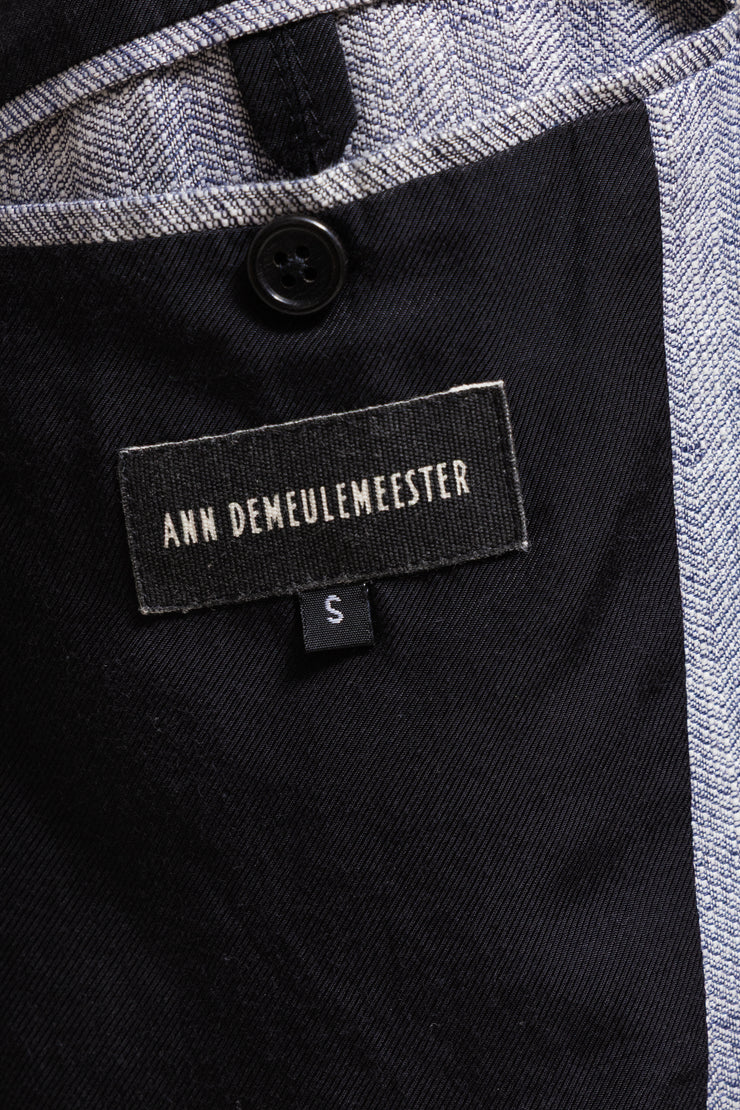 ANN DEMEULEMEESTER - Linen and cotton jacket with buttoning details