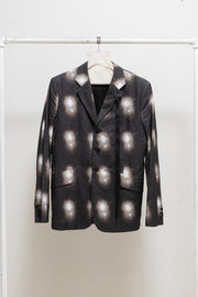 ANN DEMEULEMEESTER - Sun printed cotton blazer jacket with collar strap