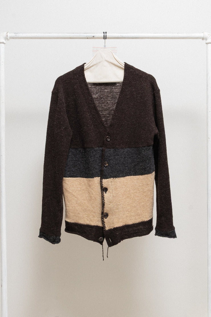 JUNYA WATANABE MAN - FW03 Textured wool button up cardigan with loose threads