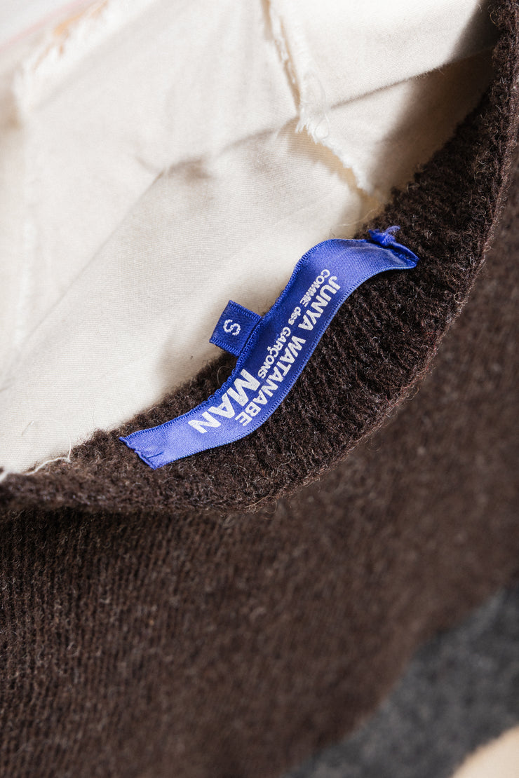 JUNYA WATANABE MAN - FW03 Textured wool button up cardigan with loose threads