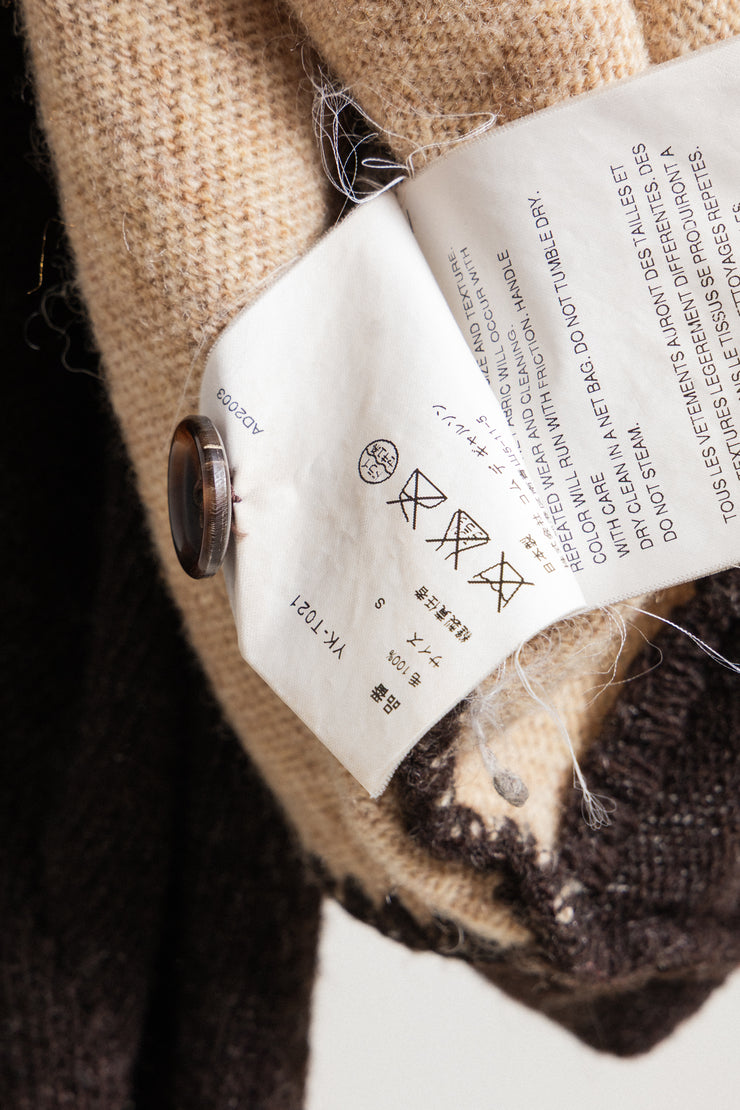 JUNYA WATANABE MAN - FW03 Textured wool button up cardigan with loose threads