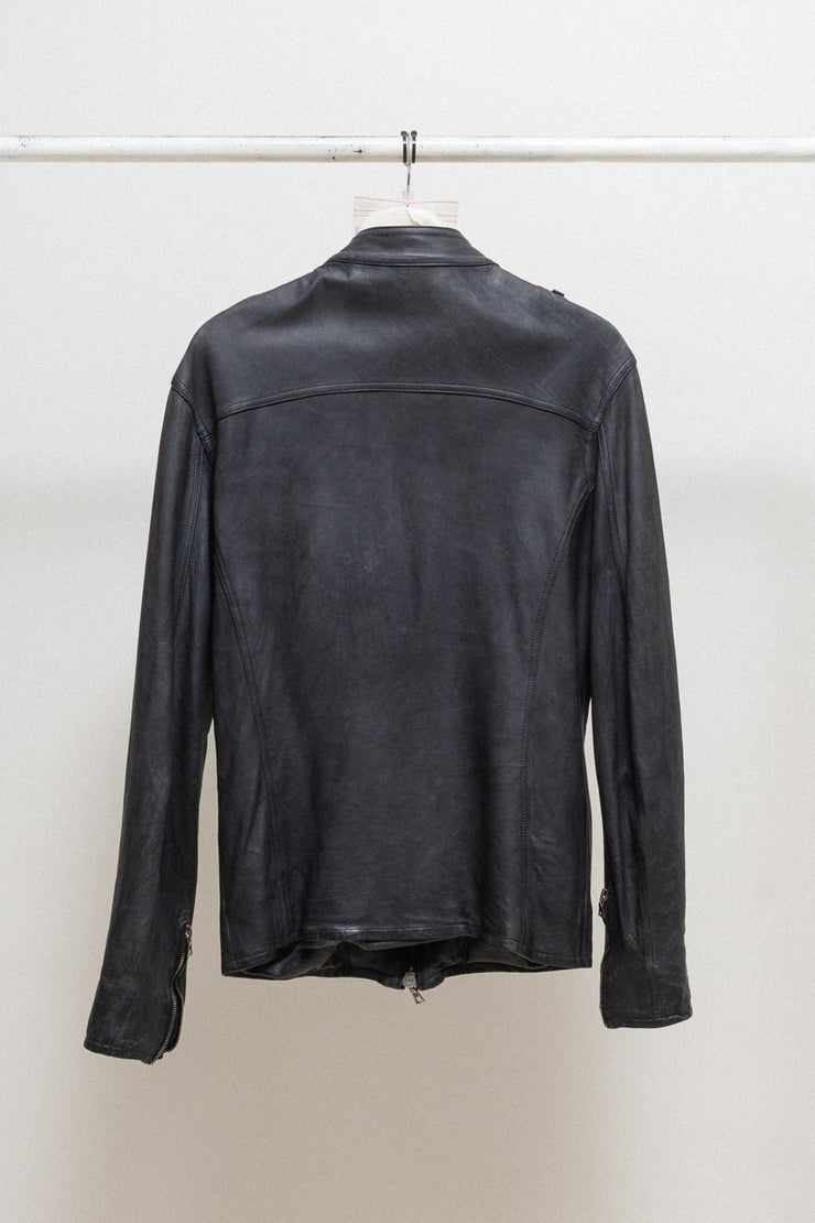 ISAMU KATAYAMA BACKLASH - Calf shoulder leather single rider jacket