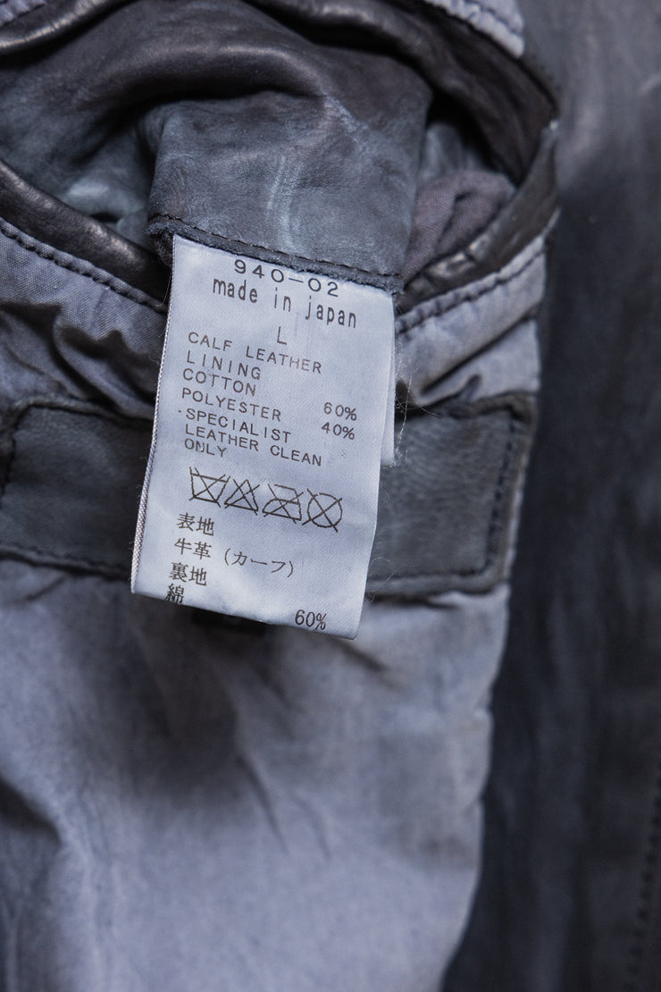 ISAMU KATAYAMA BACKLASH - Calf shoulder leather single rider jacket