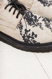 ANN DEMEULEMEESTER - SS14 Vine pattern canvas shoes with notched sole (runway)