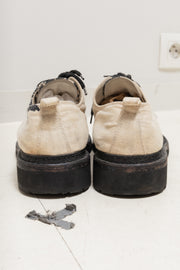 ANN DEMEULEMEESTER - SS14 Vine pattern canvas shoes with notched sole (runway)