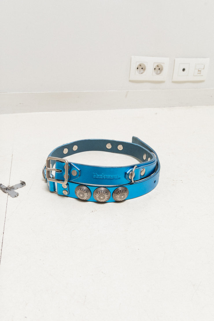 BLACKMEANS - 2025 Blue leather concho belt