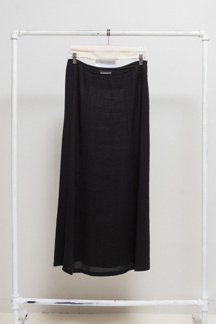 ANN DEMEULEMEESTER - Late 90’s linen and cotton textured skirt