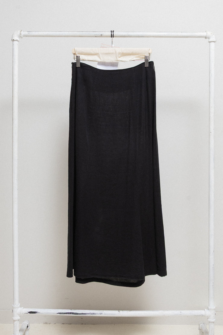 ANN DEMEULEMEESTER - Late 90’s linen and cotton textured skirt