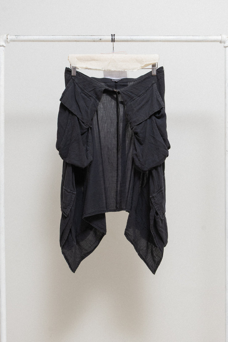 ANN DEMEULEMEESTER - SS04 Cotton skirt with parachute pockets (runway)