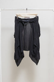 ANN DEMEULEMEESTER - SS04 Cotton skirt with parachute pockets (runway)