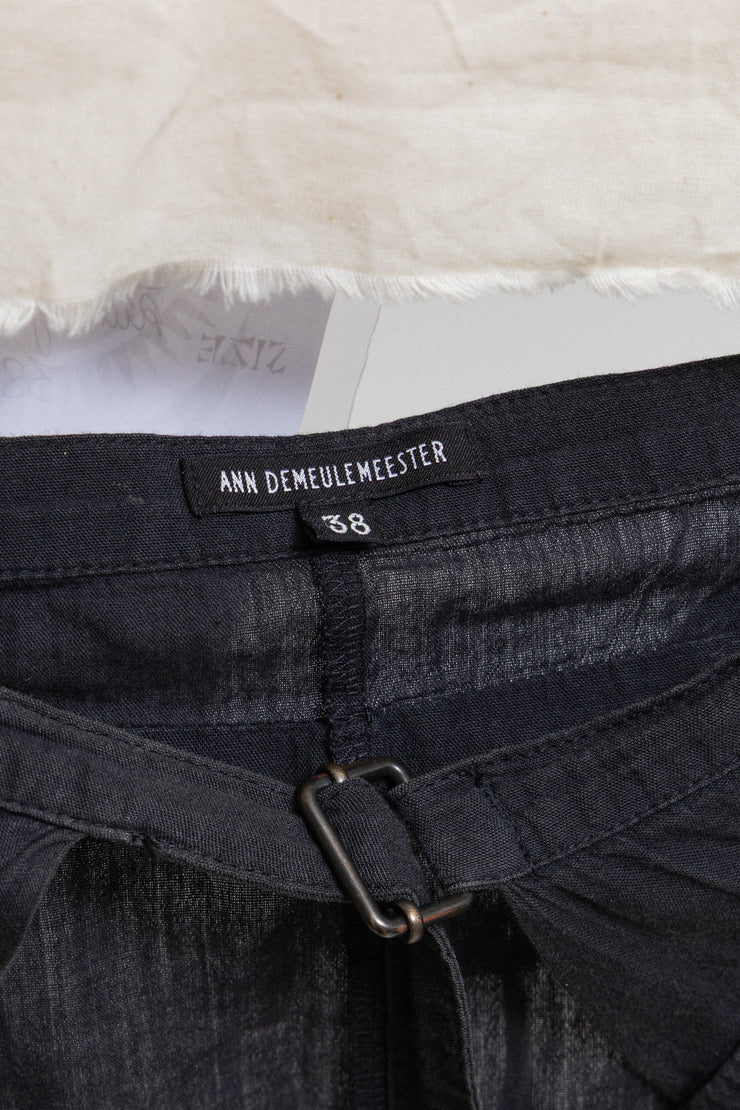 ANN DEMEULEMEESTER - SS04 Cotton skirt with parachute pockets (runway)