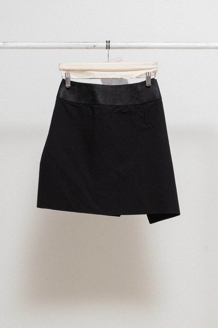 RICK OWENS - FW10 « GLEAM » Wool blend skirt with thick leather waist