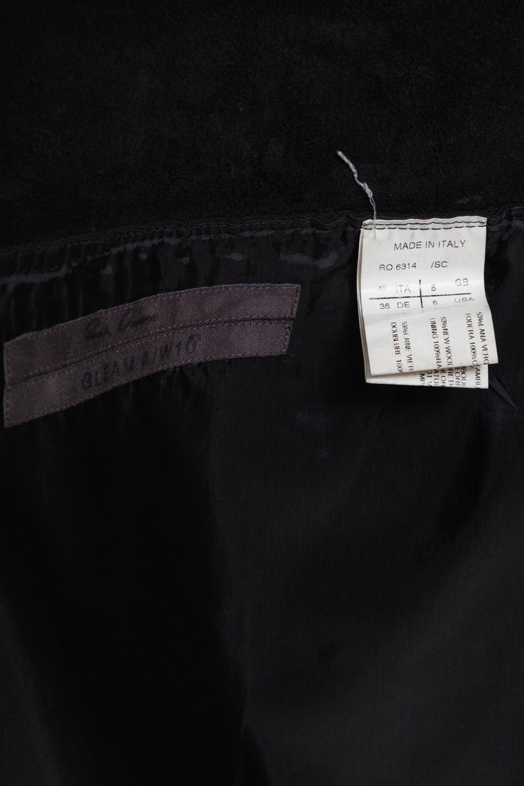 RICK OWENS - FW10 « GLEAM » Wool blend skirt with thick leather waist