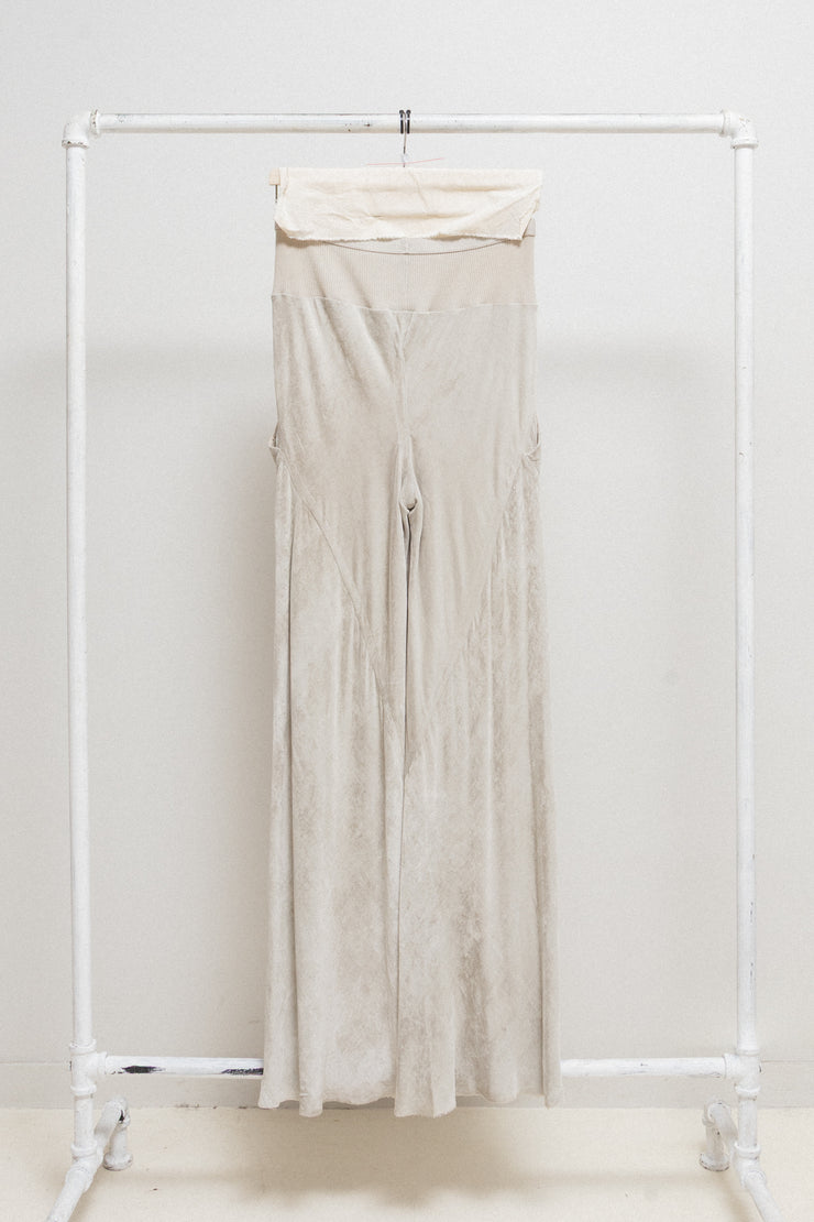 RICK OWENS - FW16 « Mastodon » Silk blend velvet wide pants with ribbed waist