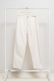 RICK OWENS - SS07 "WISHBONE" Cotton & silk wide milk pants