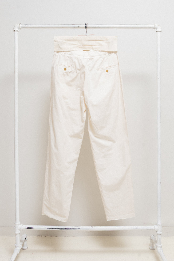 RICK OWENS - SS07 "WISHBONE" Cotton & silk wide milk pants