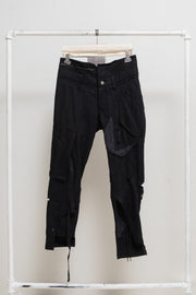 JUNYA WATANABE - FW06 Reworked patchwork wool pants with leg straps and waist zipper (runway)