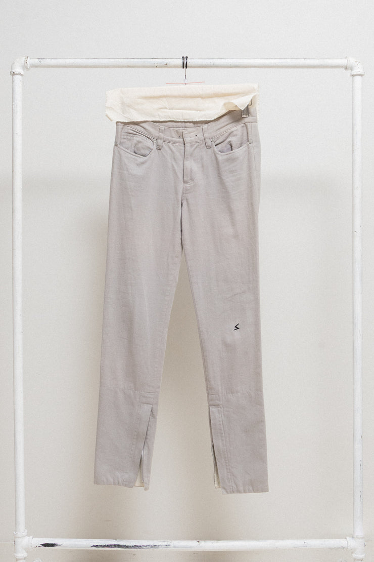 UNDERCOVER - FW04 « But Beautiful » Grey cotton pants with floral lining (runway)