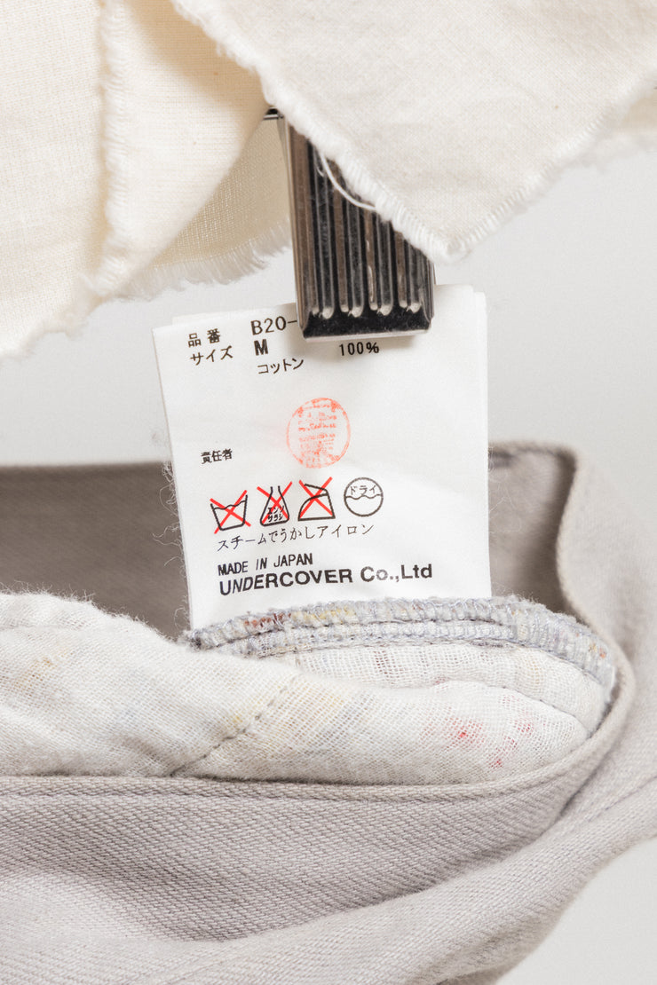 UNDERCOVER - FW04 « But Beautiful » Grey cotton pants with floral lining (runway)