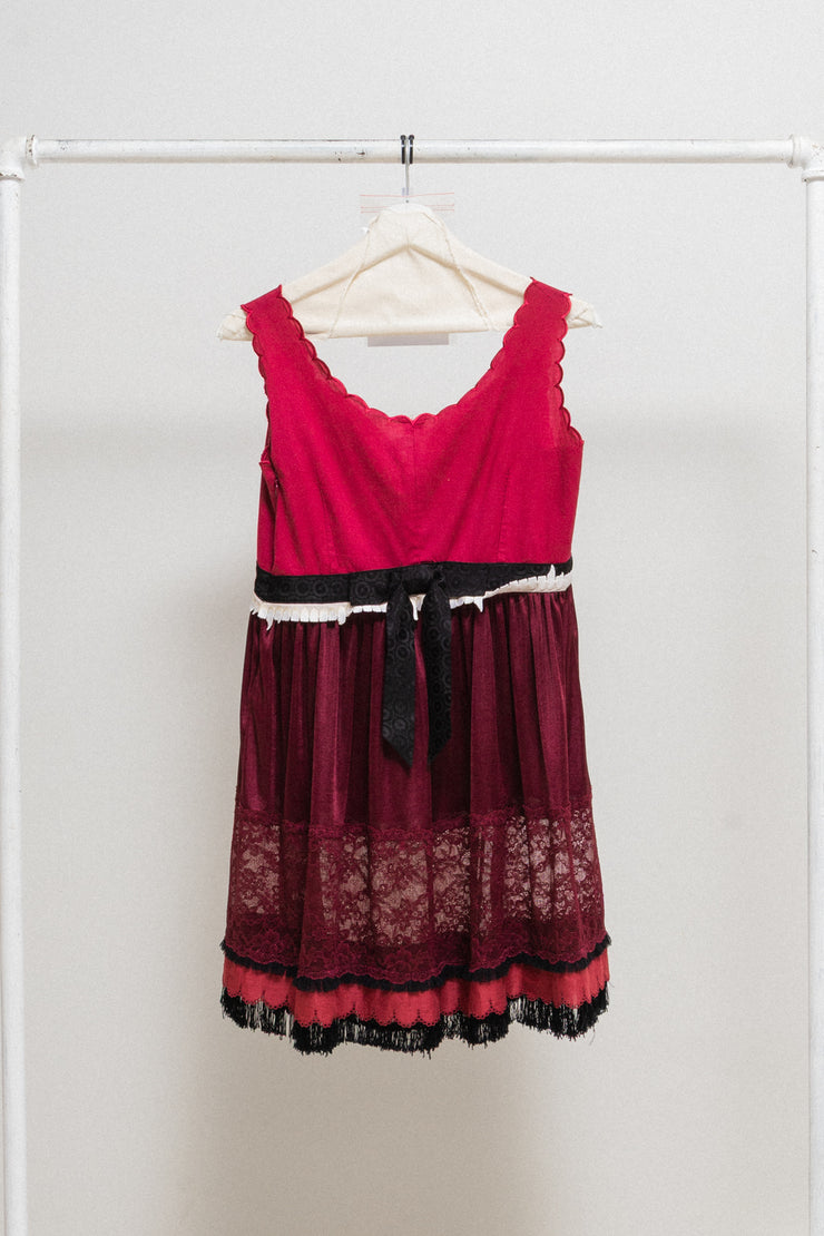 UNDERCOVER - SS05 « But Beautiful II » Monster mini fringed dress with embroidered teeth (runway)