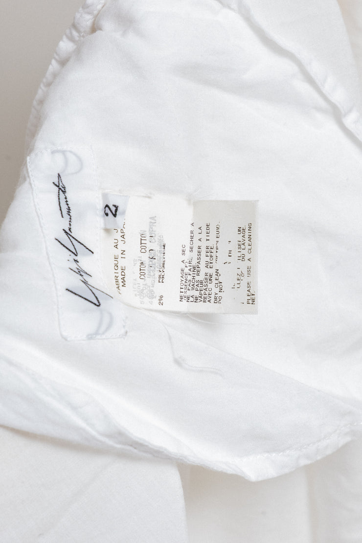 YOHJI YAMAMOTO -  SS10 Long cotton dress with pleated details and pockets