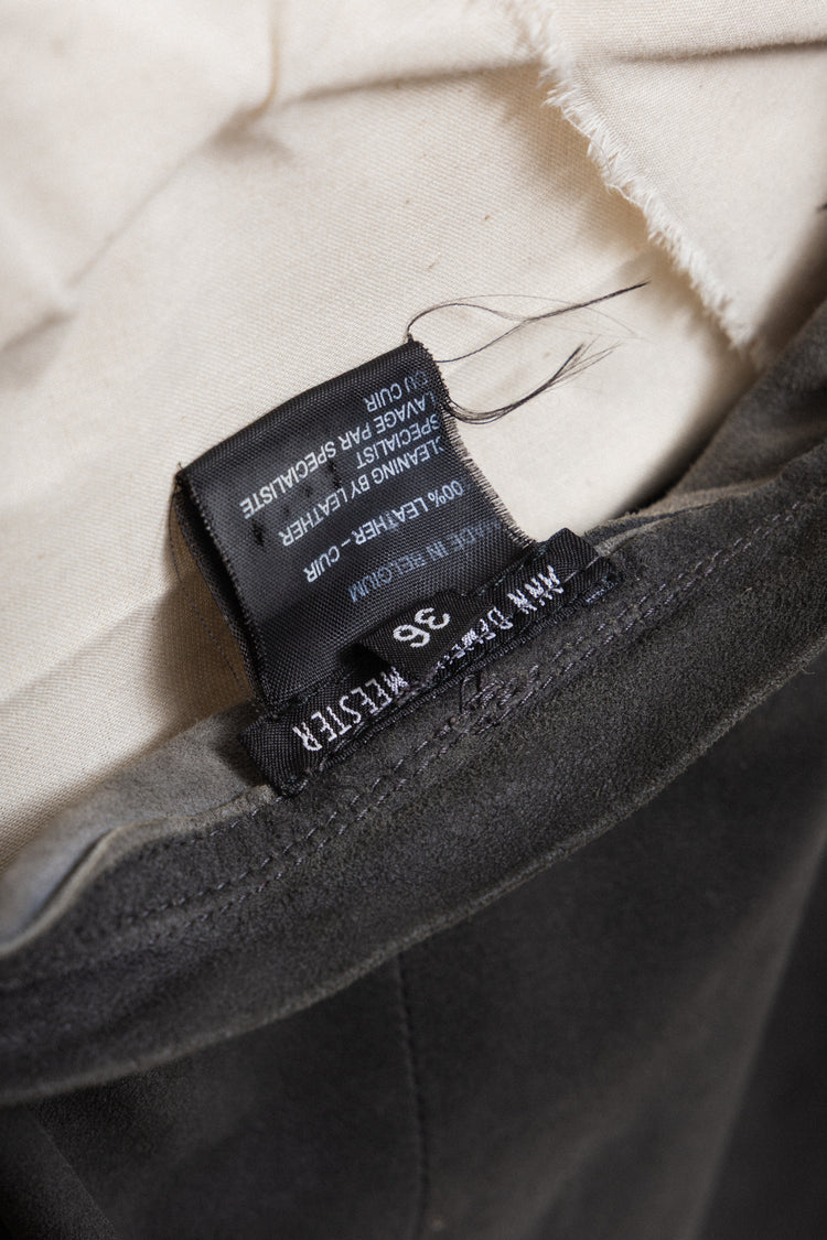 ANN DEMEULEMEESTER - Early 2000's leather dress top with