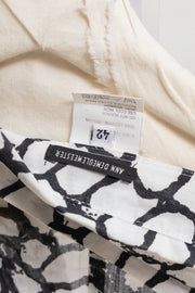 ANN DEMEULEMEESTER - SS01 Patterned cotton blouse with kimono sleeves (runway)