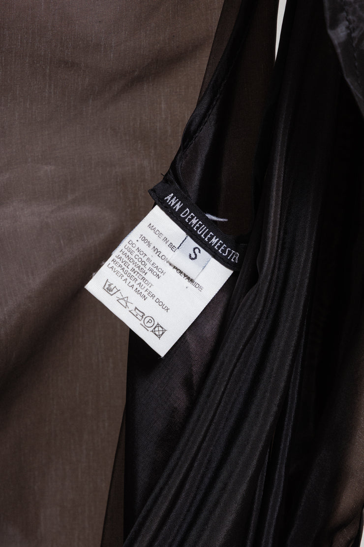 ANN DEMEULEMEESTER - FW00 Extra long nylon dress with waist straps (runway)