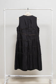 SANDRINE PHILIPPE - Nylon dress with leather buckled straps