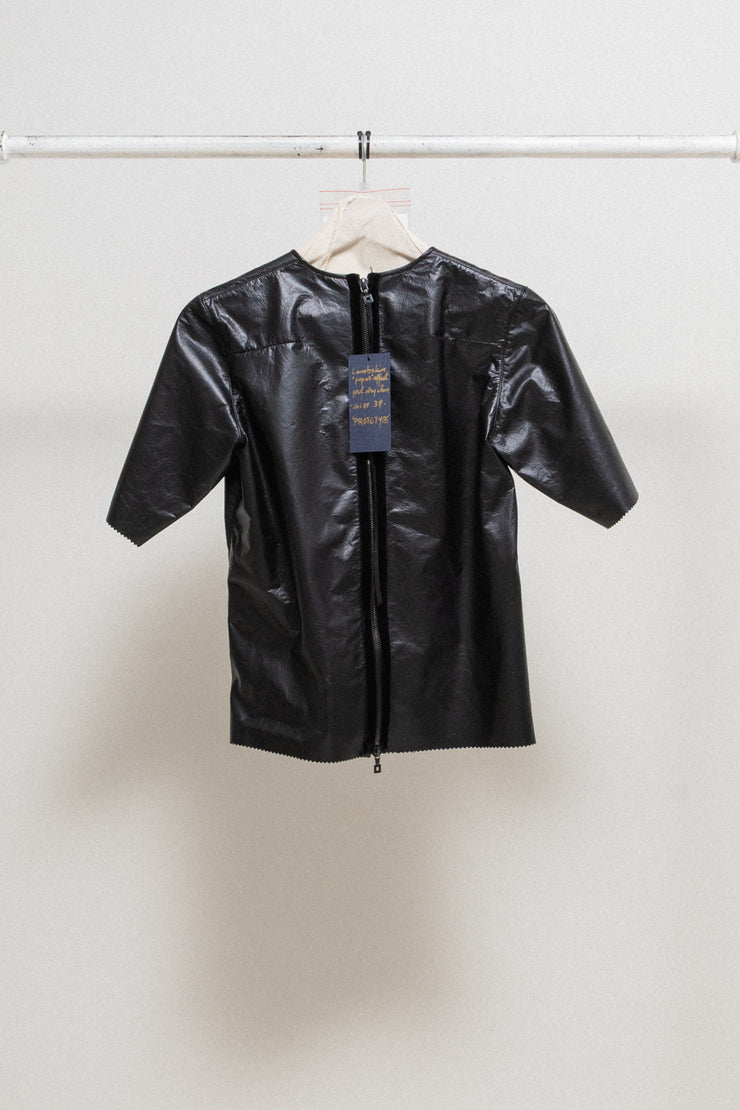 UDO EDLING - Paper effect lambskin scuba tee
