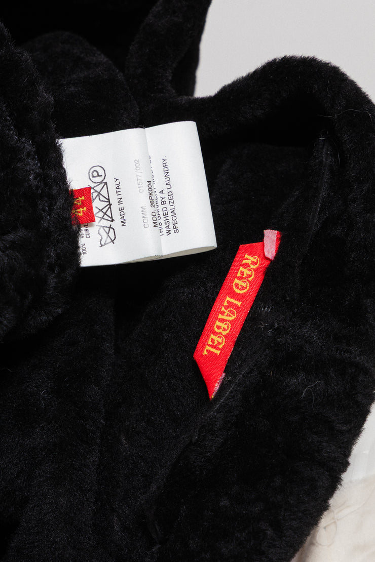 VIVIENNE WESTWOOD RED LABEL - FW02 Asymmetric leather shearling jacket with orb buttons