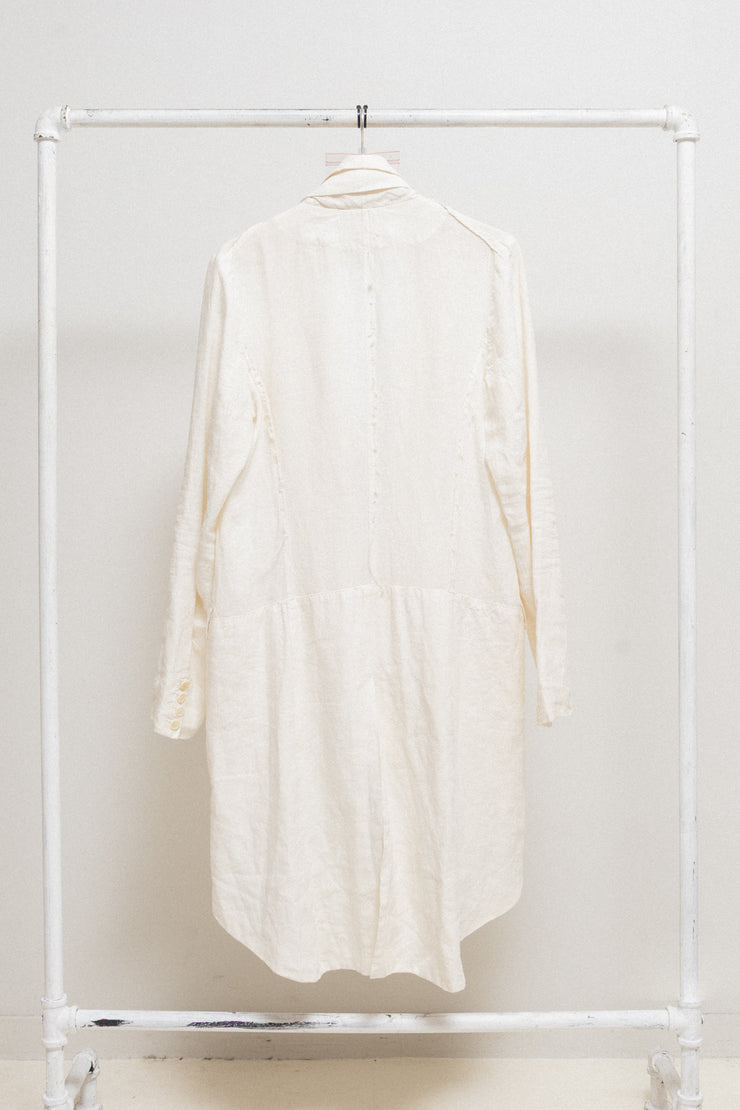 MARC LE BIHAN - White linen tail jacket