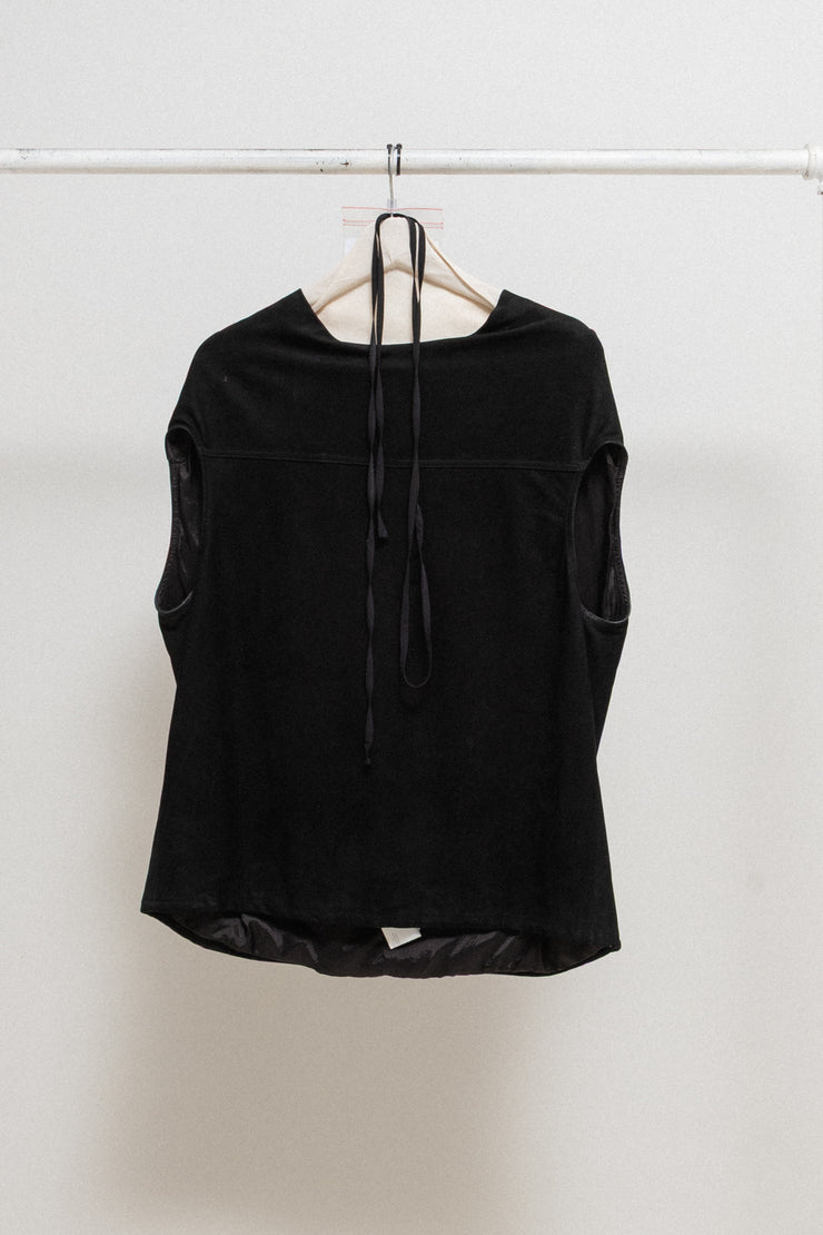 RICK OWENS - FW15 "SPHINX" Suede leather top with rounded shoulders