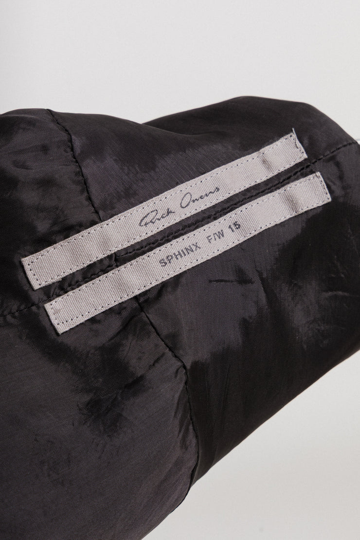 RICK OWENS - FW15 "SPHINX" Suede leather top with rounded shoulders