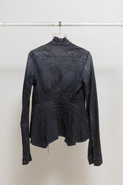 RICK OWENS DRKSHDW - 2007 Washed denim jacket with rounded panels and sleeve slits
