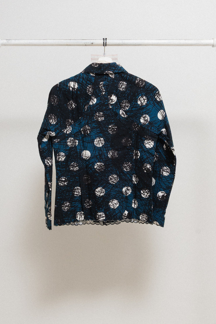 UNDERCOVER - FW03 « Paper Doll » Cotton overshirt with scribbled polka dot pattern