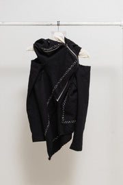 COMME DES GARÇONS - FW02 Twisted felted wool jacket with contrast stitching