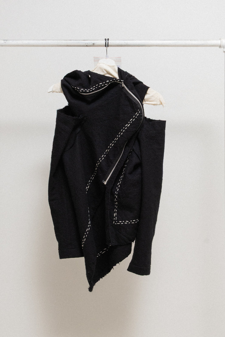 COMME DES GARÇONS - FW02 Twisted felted wool jacket with contrast stitching