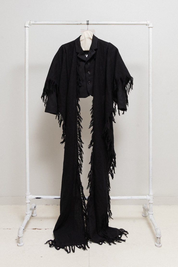 NOIR KEI NINOMIYA - FW18 Cropped wool scarf jacket (runway)