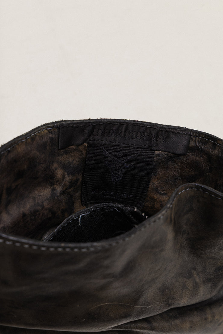 FREDERIK LIEDERLEY - Object dyed calf skin covered shoes with sculpted heels