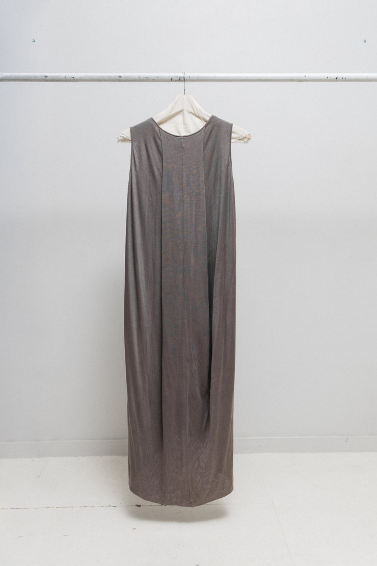 RICK OWENS - FW07 "EXPLODER" Long dress with a front dart and a back sash