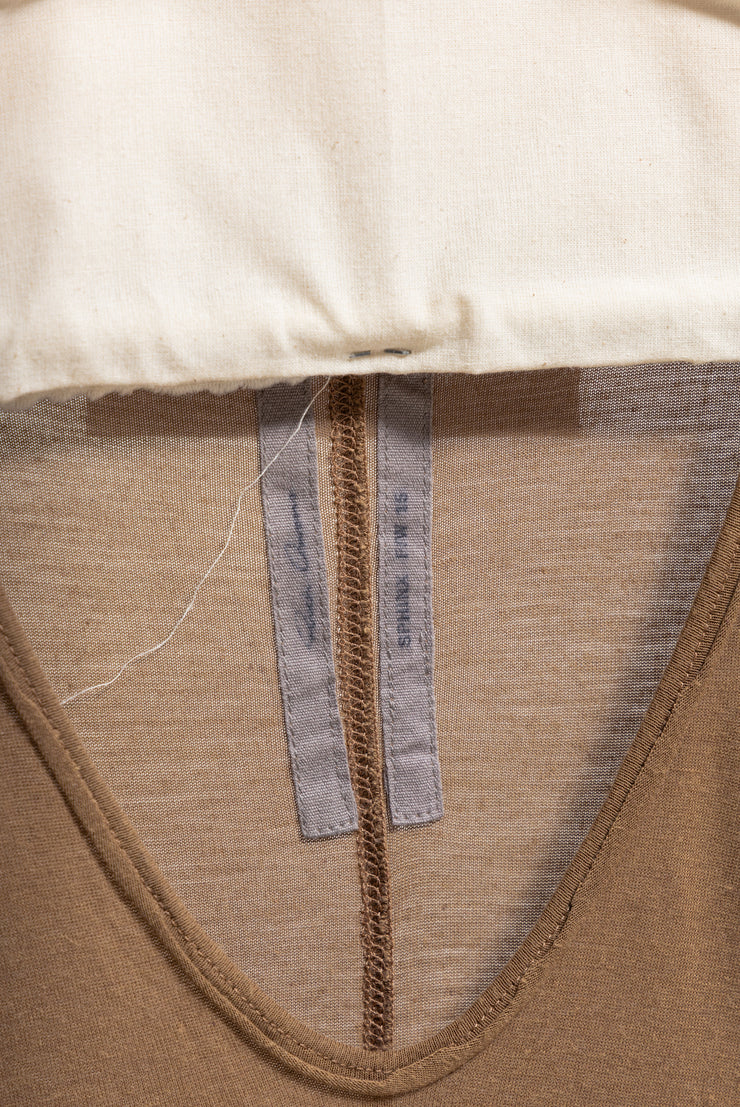 RICK OWENS - FW15 « SPHINX » Silk blend elongated mustard top
