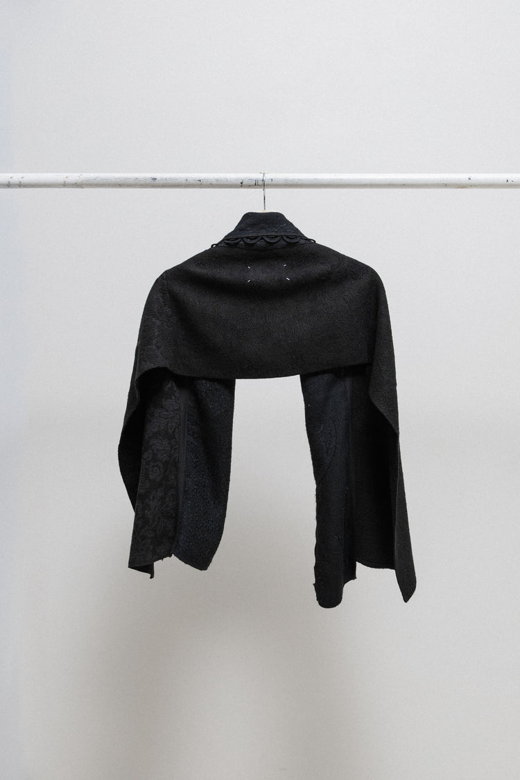 初期　Martin Margiela 04aw カシミア　ストール　ブラック MARTIN MARGIELA - Artisanal Line 0 Wide stole made out of