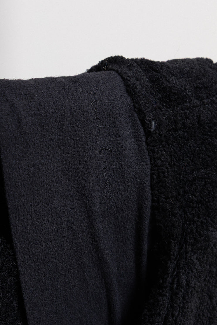 RICK OWENS - FW03 "TRUCKER" Thick textured lamb leather jacket with matching fleece